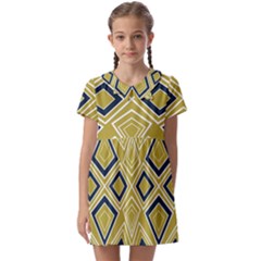 Abstract Pattern Geometric Backgrounds   Kids  Asymmetric Collar Dress by Eskimos