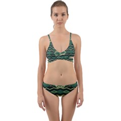 Abstract Pattern Geometric Backgrounds Wrap Around Bikini Set by Eskimos