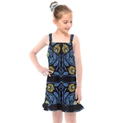 Folk Flowers Print Floral Pattern Ethnic Art Kids  Overall Dress by Eskimos