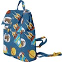 Seamless-pattern-vector-with-spacecraft-funny-animals-astronaut Buckle Everyday Backpack View1