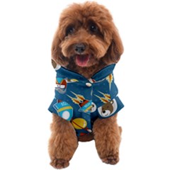 Seamless-pattern-vector-with-spacecraft-funny-animals-astronaut Dog Coat by Jancukart