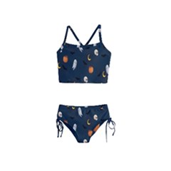 Halloween Ghost Pumpkin Bat Skull Girls  Tankini Swimsuit by artworkshop