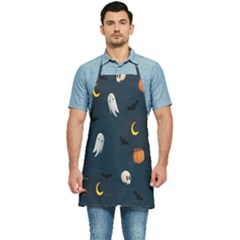 Halloween Ghost Pumpkin Bat Skull Kitchen Apron by artworkshop