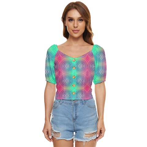 Infinity Circles Button Up Blouse by Thespacecampers