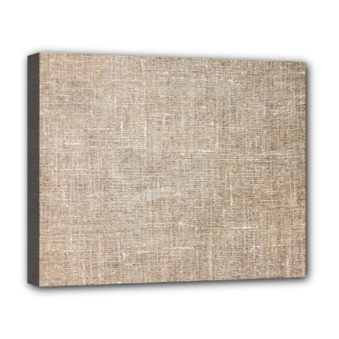 Textile Jute Brown Deluxe Canvas 20  X 16  (stretched) by artworkshop