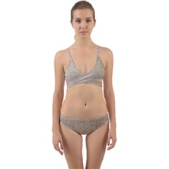 Textile Jute Brown Wrap Around Bikini Set by artworkshop