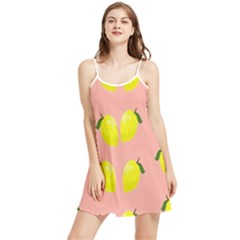 Yellow Lemons On Pink Summer Frill Dress by FunDressesShop