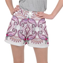 Pink Flower Cartoon Ripstop Shorts by Jancukart