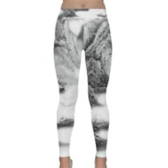 Ink-wash-painting-mountain-rolling-mountains Classic Yoga Leggings by Jancukart
