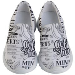 Vintage Coffee-tea-cafe-hamburger-menu-coffee-shop-menu Kids Lightweight Slip Ons by Jancukart