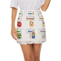 Graphic-smiley-color-diagram Mini Front Wrap Skirt by Jancukart