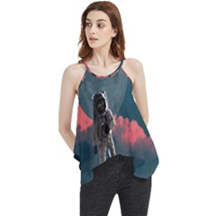 Astronaut-moon-space-nasa-planet Flowy Camisole Tank Top by Jancukart