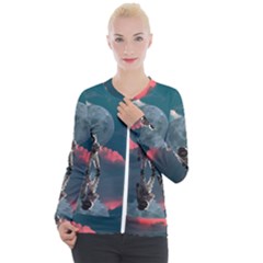 Astronaut-moon-space-nasa-planet Casual Zip Up Jacket by Jancukart