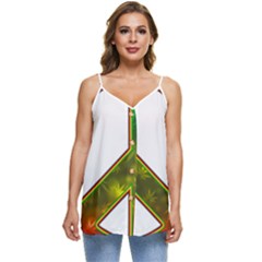 Peace-rastafarian Casual Spaghetti Strap Chiffon Top by Jancukart