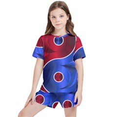 Yin Yang Eastern Asian Philosophy Kids  Tee And Sports Shorts Set by Jancukart