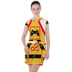 Gamer-geek-video-game-sign-fan Drawstring Hooded Dress by Jancukart