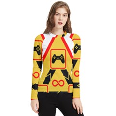 Gamer-geek-video-game-sign-fan Women s Long Sleeve Rash Guard by Jancukart