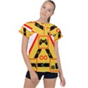 Gamer-geek-video-game-sign-fan Ruffle Collar Chiffon Blouse View1