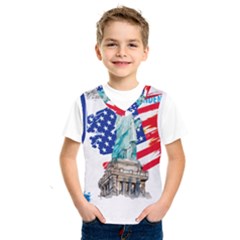 Statue Of Liberty Independence Day Poster Art Kids  Basketball Tank Top by Jancukart