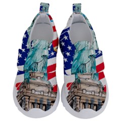 Statue Of Liberty Independence Day Poster Art Kids  Velcro No Lace Shoes by Jancukart