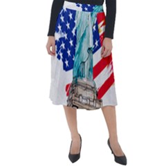 Statue Of Liberty Independence Day Poster Art Classic Velour Midi Skirt  by Jancukart