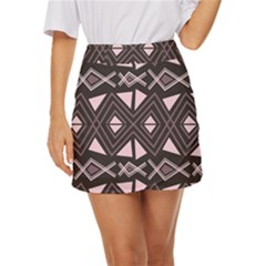 Abstract Pattern Geometric Backgrounds Mini Front Wrap Skirt by Eskimos