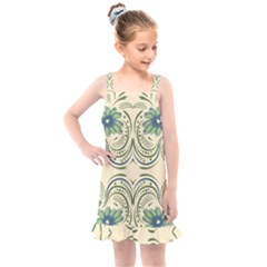Folk Flowers Print Floral Pattern Ethnic Art Kids  Overall Dress by Eskimos