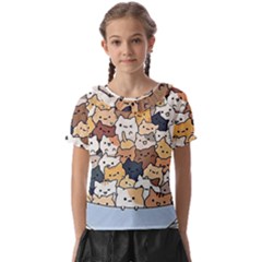 Cat-kitten Kids  Frill Chiffon Blouse by Jancukart