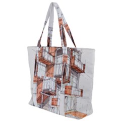 Rag-flats-onion-flats-llc-architecture-drawing Graffiti-architecture Zip Up Canvas Bag by Jancukart