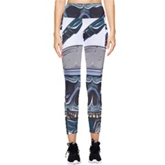 Skull-underwater-diving-skeleton-diving-head Pocket Leggings  by Jancukart