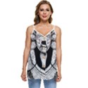 Balinese-art Barong-drawing-bali Casual Spaghetti Strap Chiffon Top View1