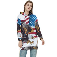 American-eagle- Clip-art Women s Long Oversized Pullover Hoodie by Jancukart