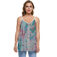 Splash Splosh  Casual Spaghetti Strap Chiffon Top by Hayleyboop