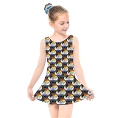 Hackers Town Void Mantis Hexagon Bear Pride Flag Kids  Skater Dress Swimsuit by WetdryvacsLair