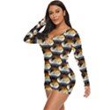 Hackers Town Void Mantis Hexagon Bear Pride Flag Long Sleeve Boyleg Swimsuit View2
