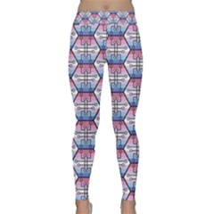 Hackers Town Void Mantis Hexagon Bigender Seven 7 Stripe Pride Flag Classic Yoga Leggings by WetdryvacsLair