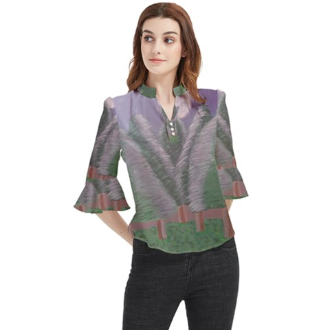 Purple Haze  Loose Horn Sleeve Chiffon Blouse by Hayleyboop