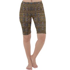 Sunflowers Seed In Harmony With Tropical Flowers Cropped Leggings  by pepitasart