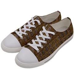 Sunflowers Seed In Harmony With Tropical Flowers Women s Low Top Canvas Sneakers by pepitasart