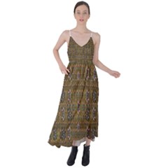 Sunflowers Seed In Harmony With Tropical Flowers Tie Back Maxi Dress by pepitasart