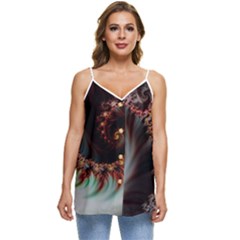 Digital-fractal-fractals-fantasy Casual Spaghetti Strap Chiffon Top by Jancukart
