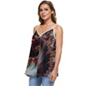 Digital-fractal-fractals-fantasy Casual Spaghetti Strap Chiffon Top View2