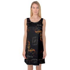 Abstract-animated-ornament-background-fractal-art- Sleeveless Satin Nightdress by Jancukart