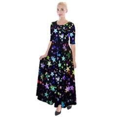 Christmas-star-gloss-lights-light Half Sleeves Maxi Dress by Jancukart