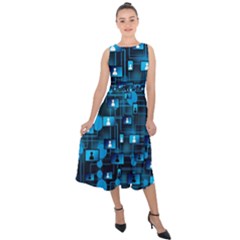 Smartphone-system-web-news Midi Tie-back Chiffon Dress by Jancukart
