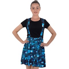 Smartphone-system-web-news Velvet Suspender Skater Skirt by Jancukart