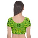 Abstract pattern geometric backgrounds Velvet Short Sleeve Crop Top  View2