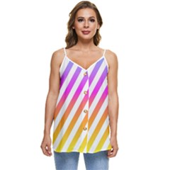 Abstract-lines-mockup-oblique Casual Spaghetti Strap Chiffon Top by Jancukart
