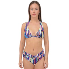 City-street-car-road-architecture Double Strap Halter Bikini Set by Jancukart