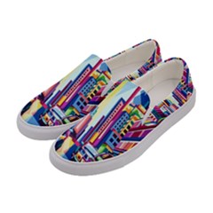City-street-car-road-architecture Women s Canvas Slip Ons by Jancukart